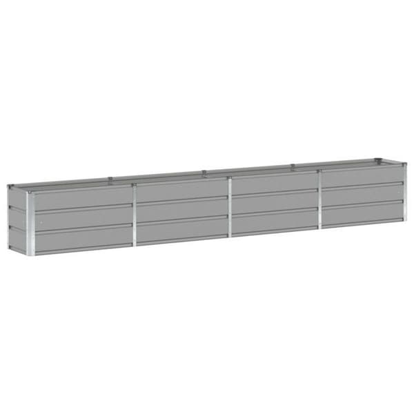 Planteringslåda - VIDAXL - 320 x 40 x 45 cm - Stål och plast - Ljusgrå - Rektangulär