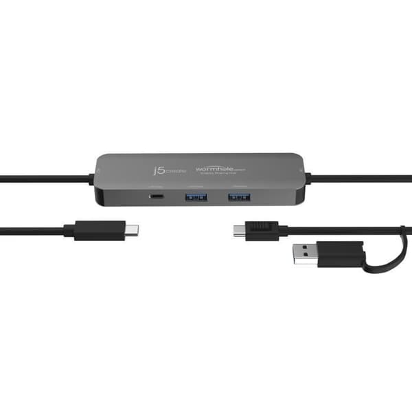 Skärmdelningshub - J5CREATE - JCH462-N - 2 portar (2 PC) - Multi-touch / gester / stylus - KVM grå
