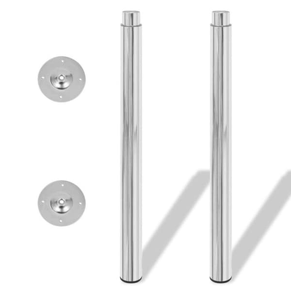 vidaXL Teleskopbordsben 2 st Krom 710 mm - 1100 mm