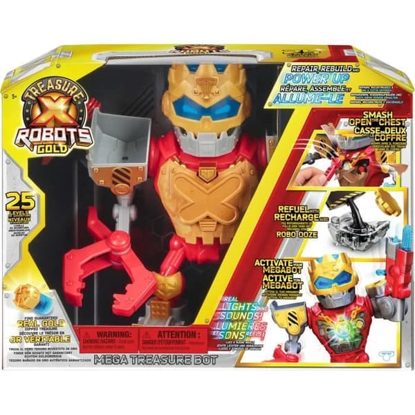 Treasure X Robot - Älgleksaker - Treasure X Mega Robot - 30 cm - Röd - Batteri - Barn