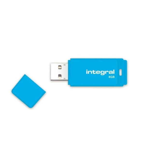 Inbyggd USB-nyckel Neon 8GB Blå