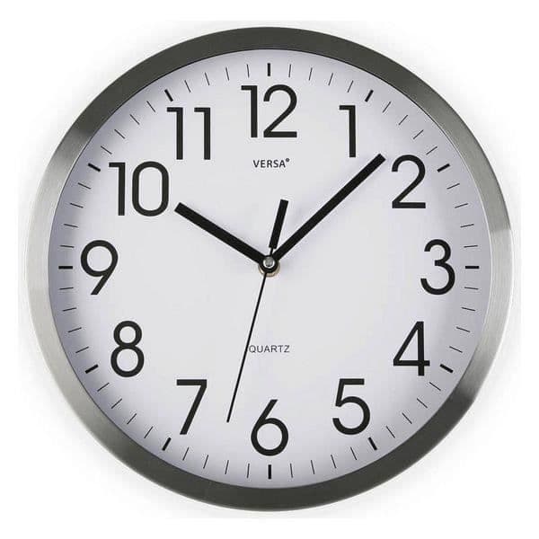 Versa 20550075 Köksväggklocka, Rund, Vit/Silver, Ø 20 cm - 20550075