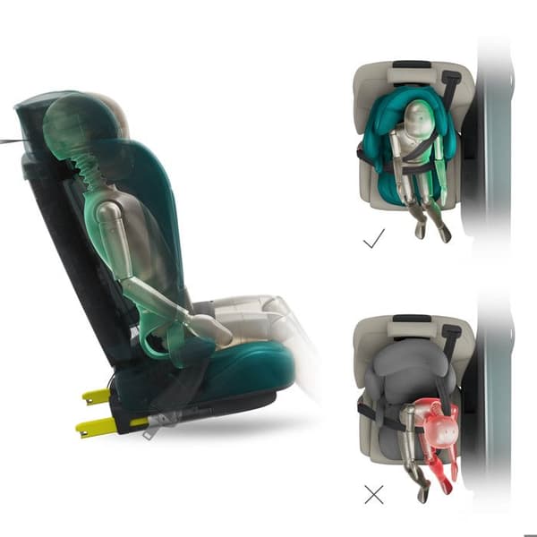 Bilbarnstol Kinderkraft UNITY 2 ISOFIX – 100-150 cm – Sömnfunktion, säkerhet SPS+ H-GUARD – Grå