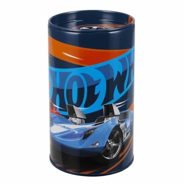 Spargris - Hot Wheels - Rund - Metall - 13x7 cm - Blå
