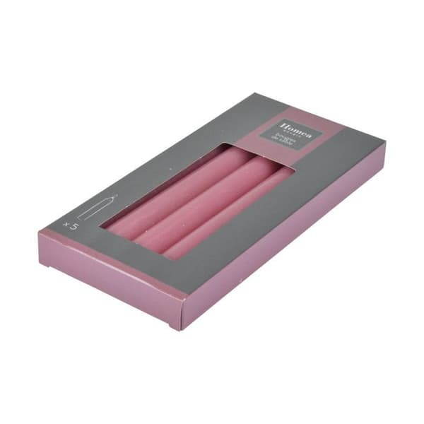 Set med 5 Kandelabervärmeljus "Essentiel II" 19cm Rosa