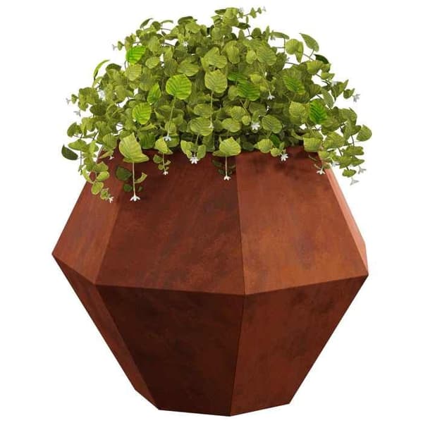 Jardinière - VIDAXL - 75 x 75 x 60 cm - Patinerad stål - Rostig - Rektangulär
