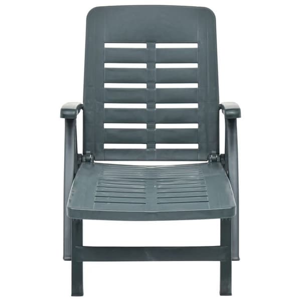 vidaXL Fällbar chaise longue Plast Grön 48755
