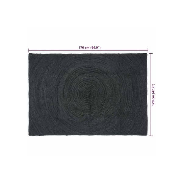 Jutematta - vidaXL - Mörkgrå - 120x170 cm - Rektangulär - Modern - Ekologisk - Hantverksdesign
