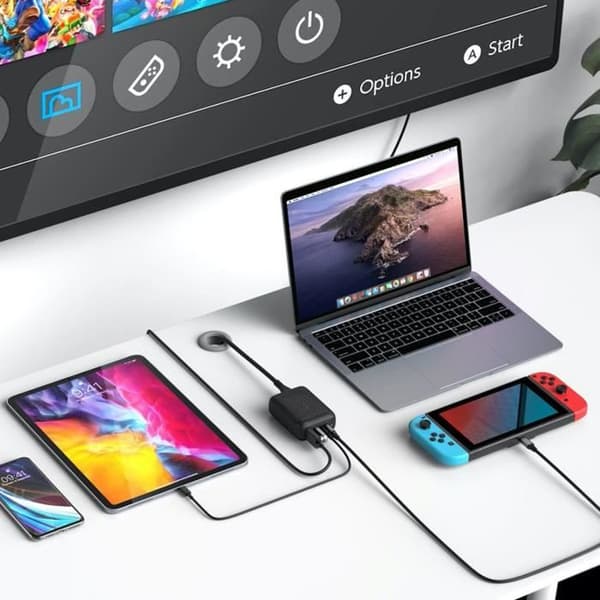 HYPER PowerHub Nintendo Switch - 60W USB-C - Grå