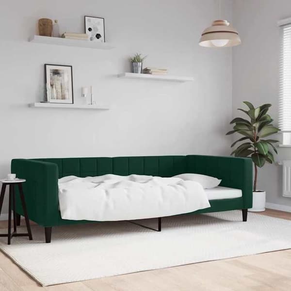 vidaXL Mörkgrön vilobädd 100x200 cm sammet 354017