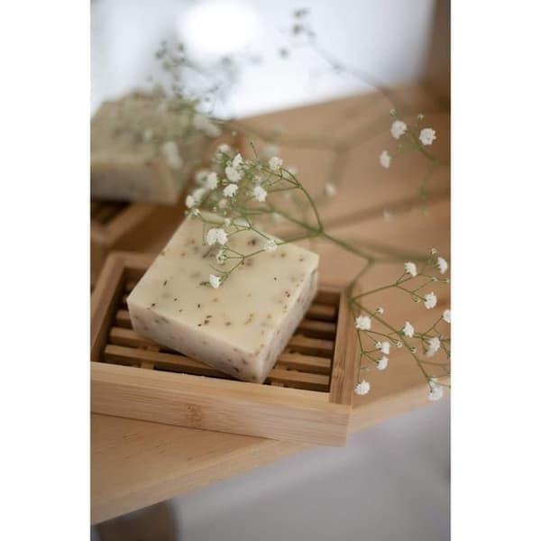 Tvålställ - SUDOREWELL - Fyrkantig - Hög kvalitet - Bambu - Beige