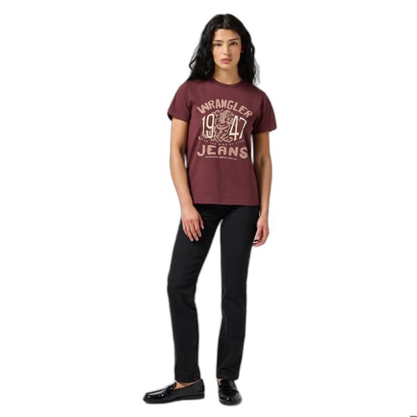 Wrangler hög midja jeans dam svart denim