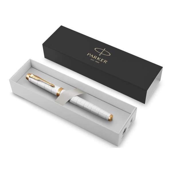 Stylo roller - PARKER - IM PREMIUM - Pärla - Guldattribut - Fin spets