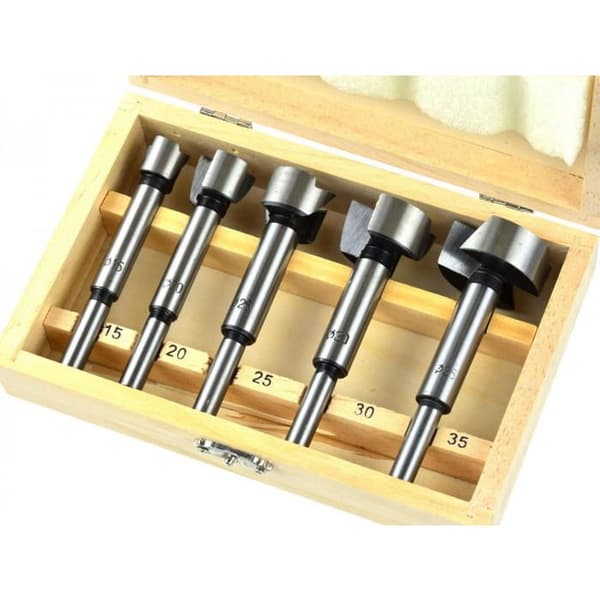 Träknutar - AWTOOLS - Set med 5 (15–35 mm) - Stång 8 mm - Härdat kolstål