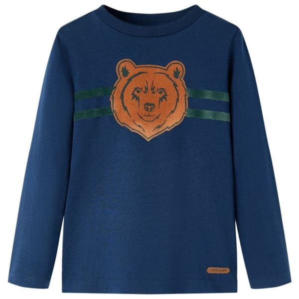 T-shirt barn - VIDAXL - 92 - Långärmad - 100% bomull - Mörkblå