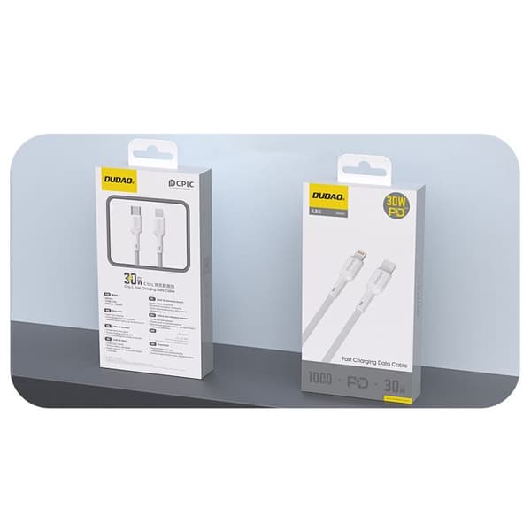 USB-C - Lightning-kabel för iPhone 30 W 1 m - Vit