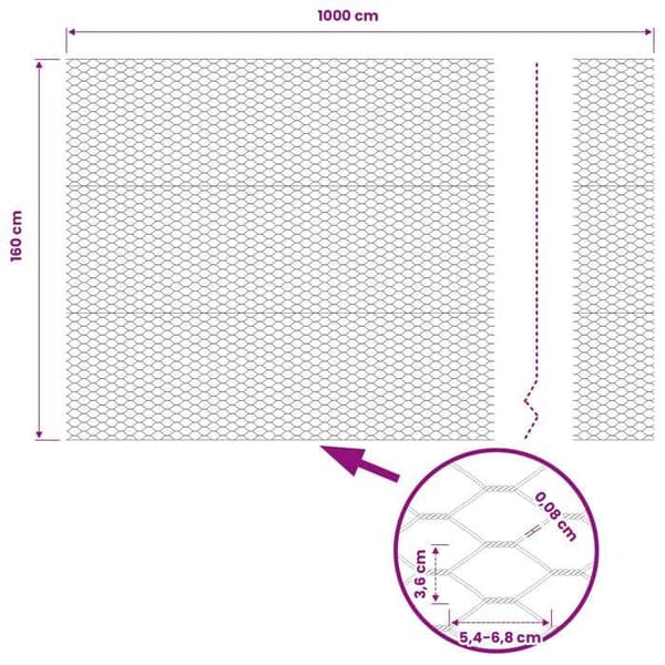 vidaXL Hexagonal stängsel Grön 1,6 x 10 m PVC 42005363