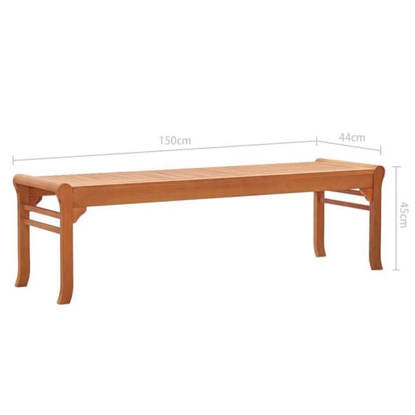 vidaXL Trädgårdsbänk 3 platser 150 cm Solid eukalyptusträ 47291