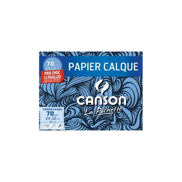 Satinkalkpapperspåse - CANSON - 24 x 32 cm - 70g - 12 ark - Vit