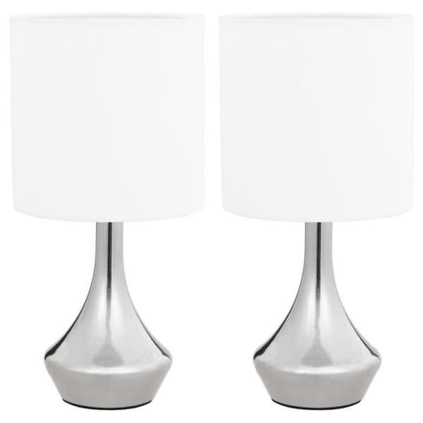 vidaXL 2x Bordslampor Med Touch-Knapp Sänglampor Lässtolpar Belysning Sovrum Hem 51040