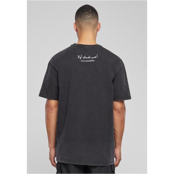 T-shirt blekt Merchcode Love Yourself First Acid Oversized