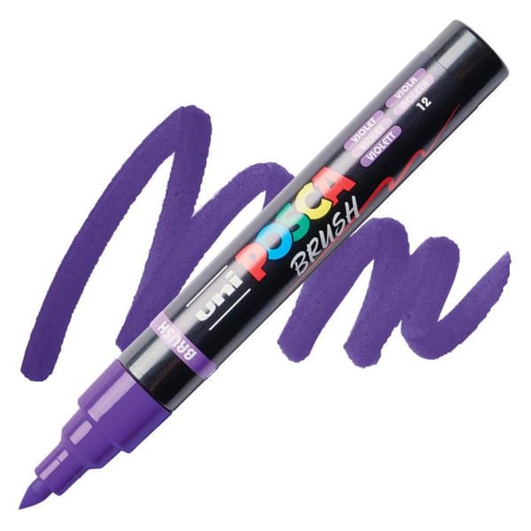 POSCA-markör - Lila - Penselspets - PC5BR - Alla ytor