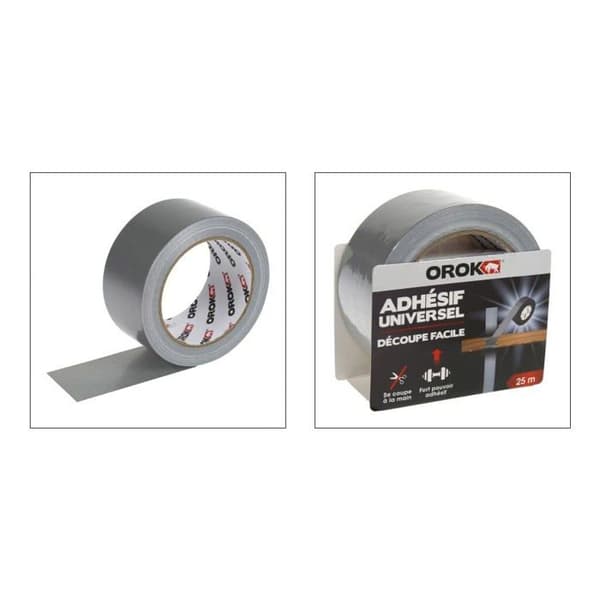 Tejp - OROK - 25m x 50mm - Grå (Silver) - Hög hållfasthet - Mångsidig användning