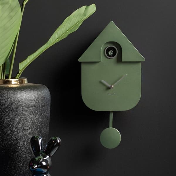 Modern väckarklocka H40cm - Present Time - grön metallisk -