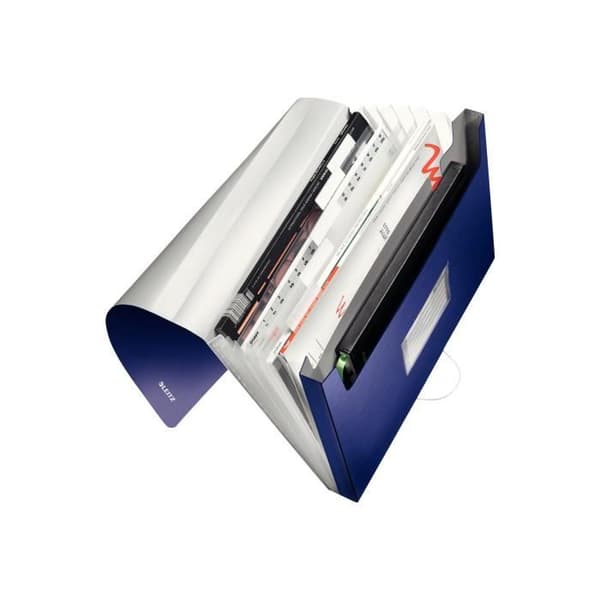 Leitz Style Expanderbar resväska 6 Fickor 6 Positioner A4 Tabbed Titanium Blue