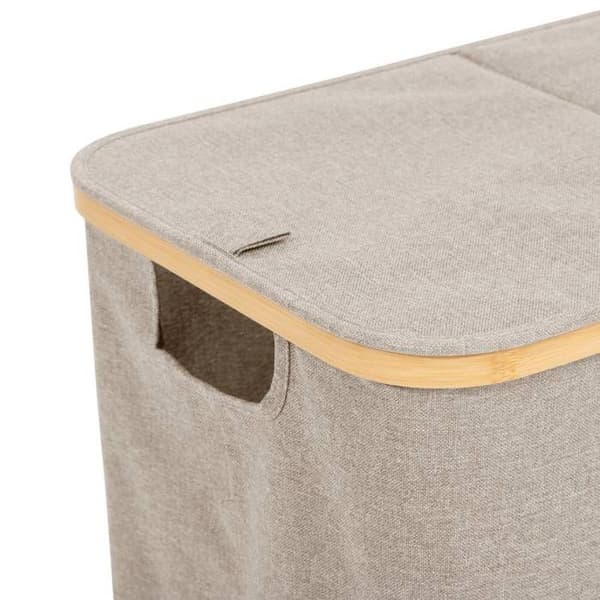 Tvättkorg "Tidy box" 80L vikbar dubbel grå - 5 five simply smart