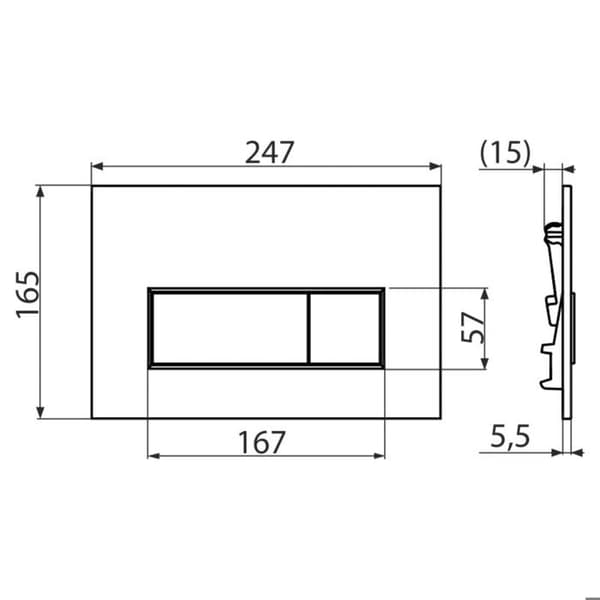 Alca - Dubbeltryckskontrollpanel vit (M570)