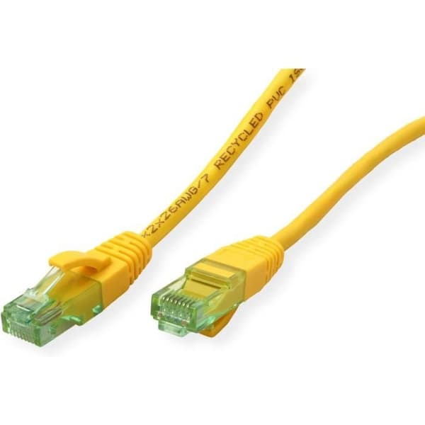 Nätverkspatchkabel - ROLINE - RM - Cat.6A UTP - Gul - 20 m
