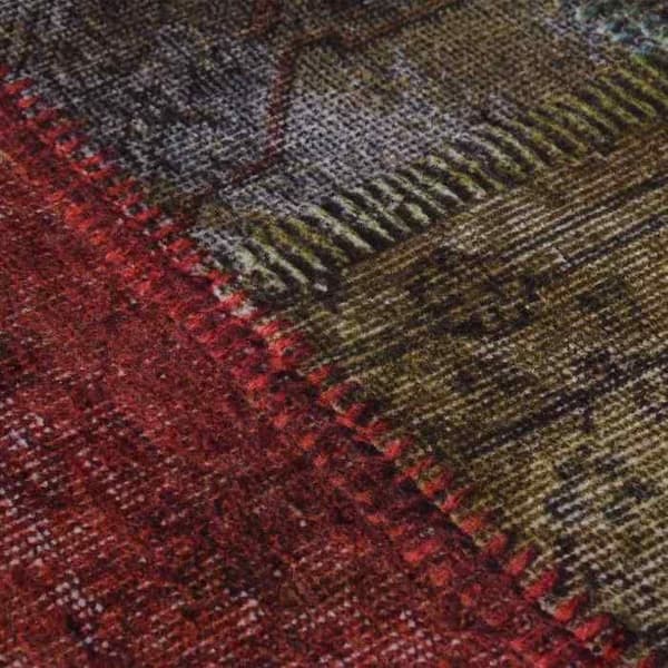 vidaXL Tvättbar Patchworkmatta φ120 cm flerfärgad 337969