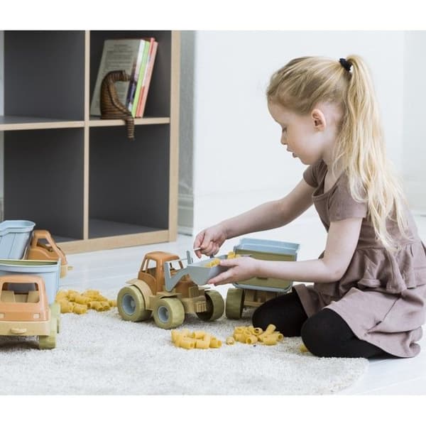 Dantoy Bioplastleksak - Blå & Brun traktor för barn