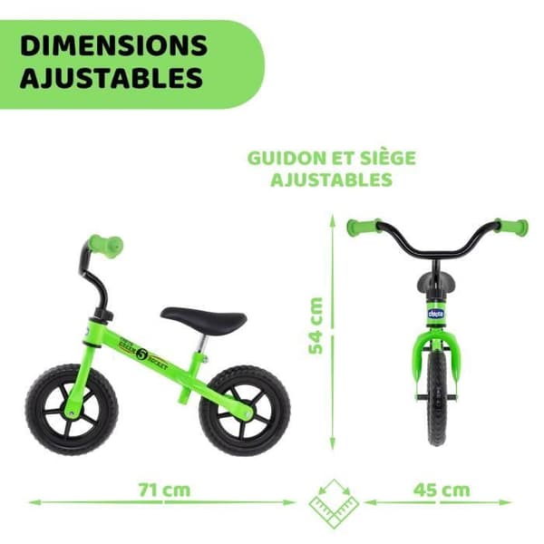 CHICCO Löpcykel Röd 10 tum 2/5 år