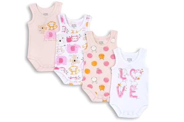 Chicco textilbox set av ärmlös bomullsbody, Mixed Baby
