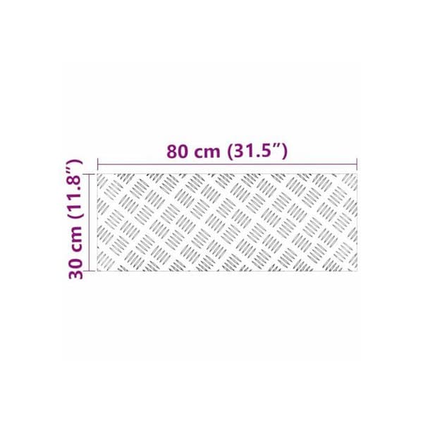 Rektangulär aluminiumtrappa - vidaXL - 80x30 cm - Silver - Halkfri - Hållbar