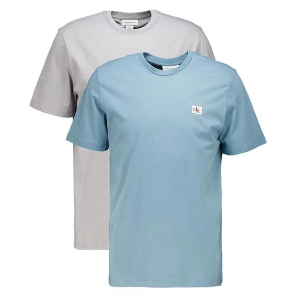 2-pack T-shirts Grå/Blå Herr Calvin Klein Jeans Ss Badge