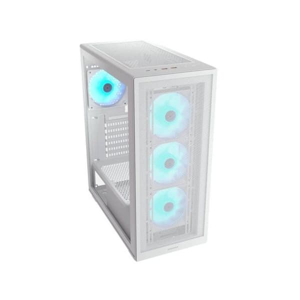 Gamingchassi - COUGAR - MX220RVBWHITE - ATX - 4 ARGB-fläktar 120mm - USB 3,2 Gen 2 Typ C