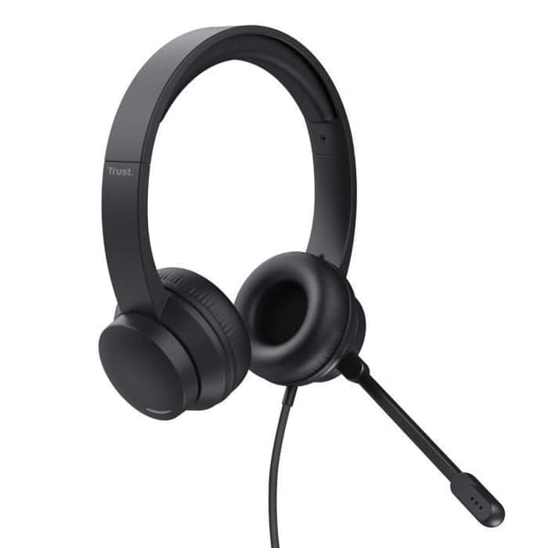 Micro USB Headset - Trust - Ayda - Lätt - Justerbart pannband - För chatt, team, zoom