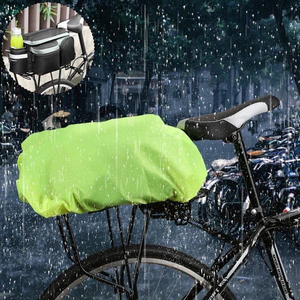 Universell regnöverdrag med elastik för cykelryggsäck, grön