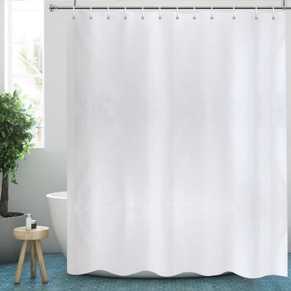 Duschdraperi - SC-White03 - Vit - Vattentät mögelresistent - Rostfria öglor - 200x240 cm