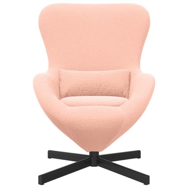 Fåtölj - Äggstol - Bouclétyg - Rosa - Modernt design