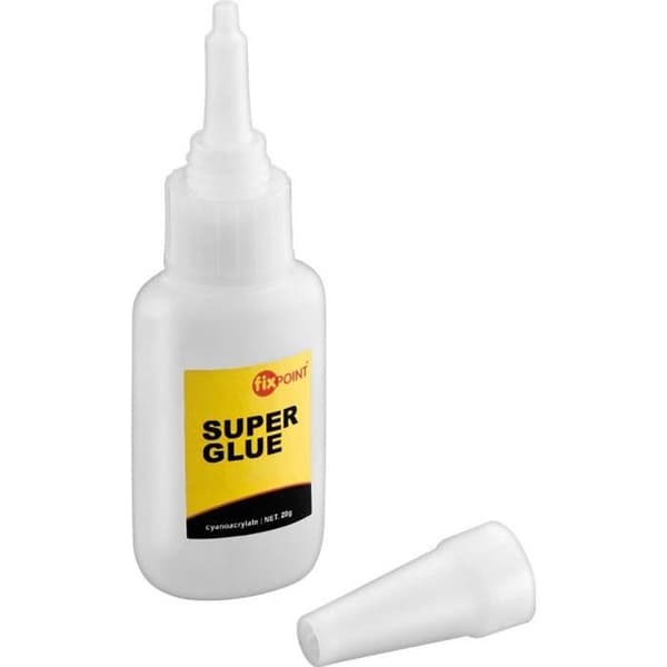 Colle Super Glue - FIXPOINT - Flaska 20 g - Extra stark - Låsbart doseringslock - Mångsidig användning