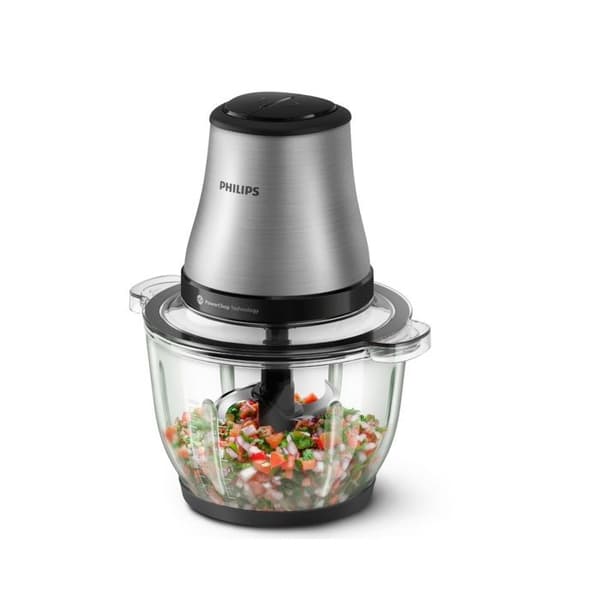 Philips Mini hackare skål glas 2l 500w silver - HR1503/00