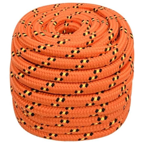 vidaXL Båtkabel Orange 20 mm 100 m Polypropen 152687