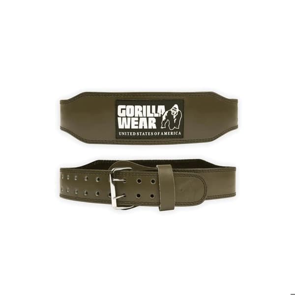Gorilla Wear 4" vadderat läderlyftbälte - Grön - 2XL/3XL