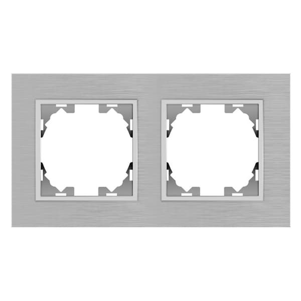 Aluminiumram för 2 moduler - FL Grå - Ledme - FL-49-G