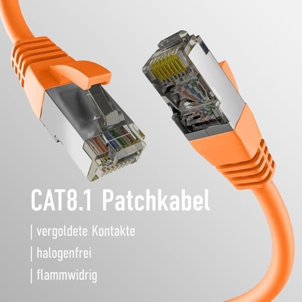 Orange CAT8.1 patchkabel 3 m RJ45 S/FTP PIMF