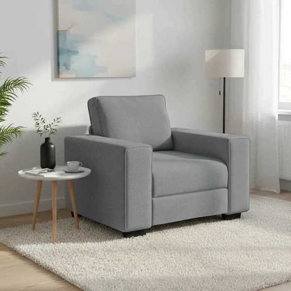 vidaXL Ljusgrå fåtölj 100x77x82 cm tyg 4105146